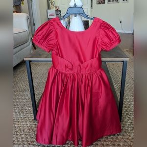 NWOT Janie and Jack Girls Red Satin Bow Dress
